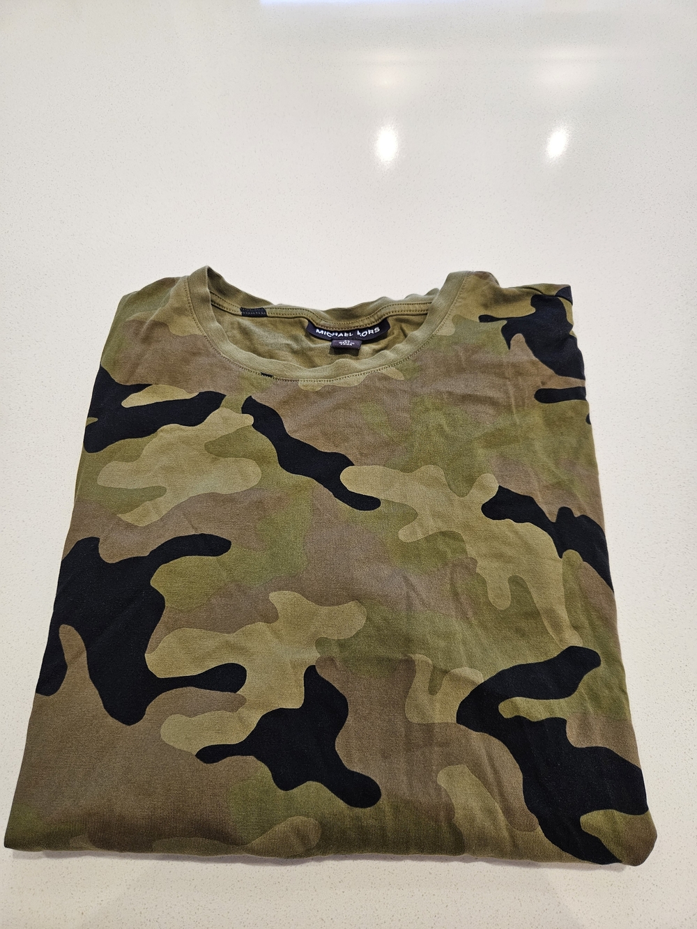 Michael Kors Men’s Green & Black Camouflage Short Sleeve Tee